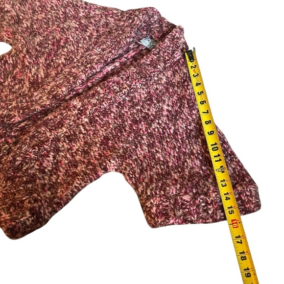 Tabitha Anthropologie Marled Wool Pink Chunky Knit Sweater Shrug Sz S - Picture 10 of 12